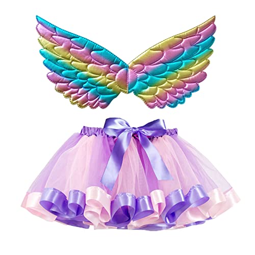 Faschingskostüme Kinder Mädchen Prinzessin Feen Kostüm - Kleinkind Schmetterling Mit Tüllrock Flügel Feenflügel Schmetterlingsflügel Und Set Für Fasching Karneval von Mobanna