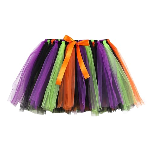 Faschingskostüme Teufel, Tütü Rock Kinder Mädchen Regenbogen Unterrock Karneval Kostüm Tüllrock Petticoat Tutu Tanzkleid Bunt Ballettrock Retro Faschingskostüme Für Halloween Party Schwarz von Mobanna