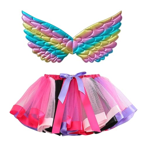 Feen Kostüm Kinder Mädchen Feenflügel Schmetterling - Kleinkind Mit Tüllrock Flügel Prinzessin Karneval Schmetterlingsflügel Und Set Faschingskostüme Für Fasching von Mobanna