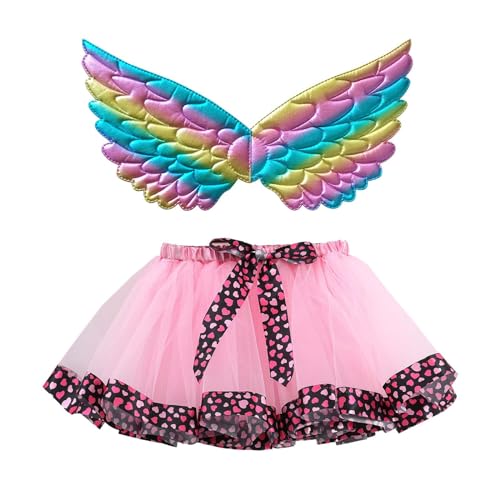 Feen Kostüm Kinder Mädchen Prinzessin Schmetterling - Feenflügel Schmetterlingsflügel Tutu Tüllrock Set Butterfly Costume Für Fasching Karneval Halloween Dress Up von Mobanna