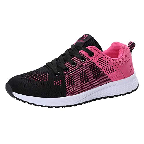 Fitnessschuhe Damen Gym, Walkingschuhe Damen Bequeme Mit Heller Sohle Laufschuhe - Slip on Sneakers Fitnessstudio Slipper Sportschuhe Leicht Atmungsaktiv Outdoor Fitness Jogging Rosa von Mobanna