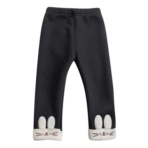 Gefütterte Leggings Mädchen, Thermo Leggings Mädchen Lang Winter Thermoleggings - Gymnastikhose Turnhose Sportleggings Fleece Gefütterte Thermohose Kinder Warme Winterhose Kuschel Hose Schwarz 130 von Mobanna