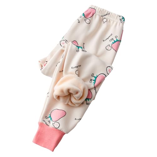 Gefütterte Leggings Mädchen, Thermoleggings Mädchen Jungen Warme Gefütterte Winterhose - Dicke Leggings Baumwolle Kuschel Hosen Winter Thermohose Fleecehose für Kinder 1-9 Jahre Alt Beige von Mobanna