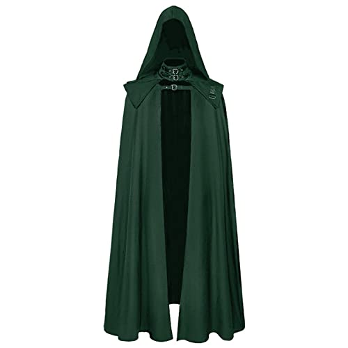 Halloween Kostüm Damen Gruselig, Halloween Umhang Erwachsene Lange Mit Kapuze Cape Mittelalter - Robe Gruselig Teufel Kostüm Hexenkostüm Vampire Costume Für Karneval Fasching Vampirumhang Grün von Mobanna