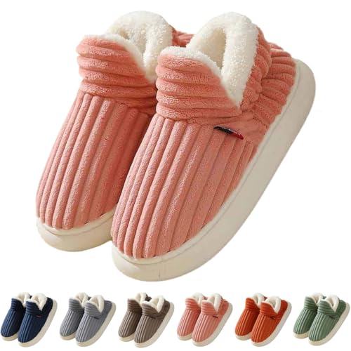 Harmont Kuschelschuhe Herren Damen Gefütterte Flauschige Hausschuhe - Wolke Pantoffeln Winter Warme Bequem Hausschuhe mit Plüschfutter Unisex rutschfest Dicke Sohle Hausschuhe für Drinnen von Mobanna