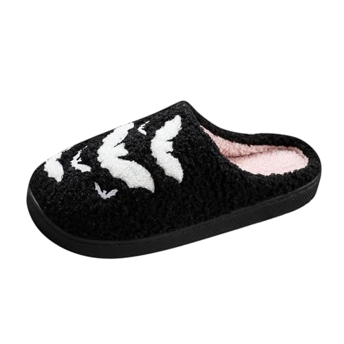 Hausschuhe für Damen Plüsch Pantoffeln - Damen-Hausschuhe Flauschige Hausschlappen Weiche Pantoletten Lustige Aesthetic Winter Warme Herren Slippers rutschfeste Hauspantoffeln von Mobanna