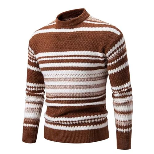 Herrenpullover Langarm, Strick Pulli Für Herren Rundhals Winter Warm Sweatshirt - Vintage Clothes Norweger Pullover Strickpullover Langarm Strick-Pulli Sweater Regular Fit Texured XXL von Mobanna