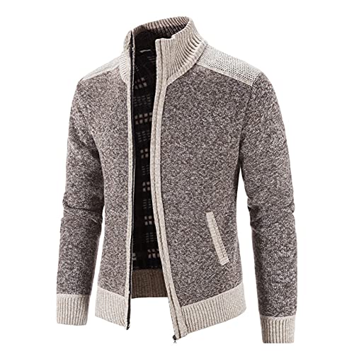 Jacke Tracht Herren, Cardigan Herren Lang Kapuze Strickjacke Herren Sakko Winter Trachtenjacke - Strick Kurzmantel Trachten Fleece Gefüttert Wintermantel Sweatjacke Langarm Winterjacke von Mobanna