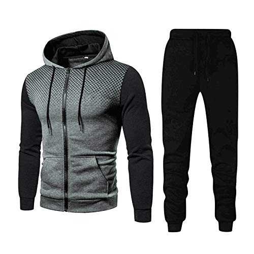 Jogginganzug Herren Baggy Zweiteiler Trainingsanzug - Jogging Anzug Gym 2-Teiler Trainingsjacke Lose Sport 2-Teilig Tracksuit Mit Hoodie Und Sporthose | Streetwear Style Fashion von Mobanna