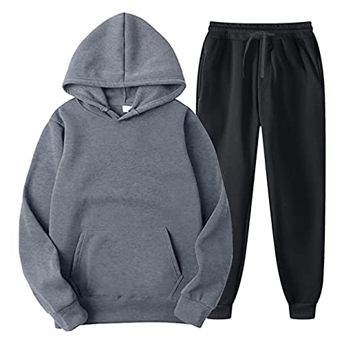 Jogginganzug Herren Baumwolle Jogging Zweiteiler Tracksuit - Sportbekleidung Langarm Trainingsanzug Herren Einfarbig Hoodie mit Kapuze und Taschen Hausanzug Set Klassisch Sportanzug von Mobanna