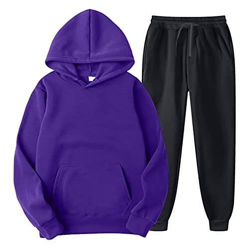 Jogginganzug Herren Baumwolle Jogging Zweiteiler Tracksuit - Sportbekleidung Langarm Trainingsanzug Herren Einfarbig Hoodie mit Kapuze und Taschen Hausanzug Set Klassisch Sportanzug von Mobanna