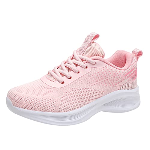 Joggingschuhe Damen Gedämpft, Laufschuhe Damen Atmungsaktive Mit Heller Sohle Turnschuhe - Slipper Freizeitschuhe Gym Sportschuhe rutschfest Atmungsaktiv Leichte Schuhe Herren Sneakers Rosa von Mobanna