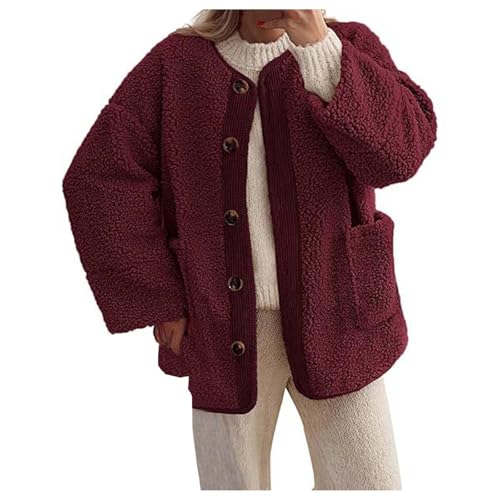 Kuschelfleece Jacke Damen, Kunstfell Jacke Damen Fleecejacke Damen Gefüttert Teddy Langarm Kapuzenjacke Thermo Frauen Sweatjacke Winterjacke Winter-Herbst Kapuzenpullover Mit Kapuze von Mobanna