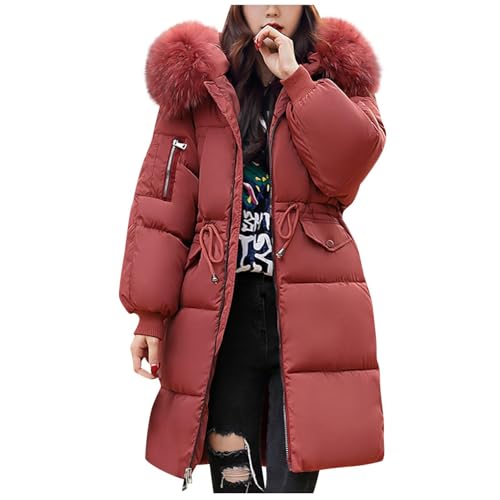 Langer Daunenmantel Damen, Wintermantel Damen Lang Elegant Daunenjacke Damen Puffer Leicht Winterjacke Frauen Mantel Winter Leichte Jacke Steppmantel Down Jacket Daunen Women Warme Pufferjacke von Mobanna