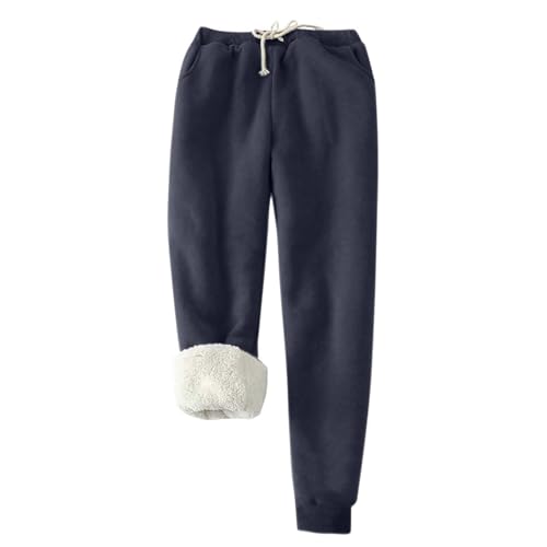 Winterhose Damen Gefüttert, Thermohose Damen Gefütterte Winter Jogginghose - Warme Dicke Winterhose Herren Plüsch Fleece Schlupfhose Bequeme Lang Relaxhose mit Gummibund & Taschen Unisex von Mobanna