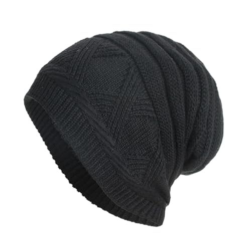 Mütze Damen Schwarz, Sale Angebote Wintermütze Herren Damen Warm Thermo Haube Outdoor Merino Knit Beanie Winterhaube Mütze Warme Fleece Laufmütze Unisex Herrenmütze Winter von Mobanna