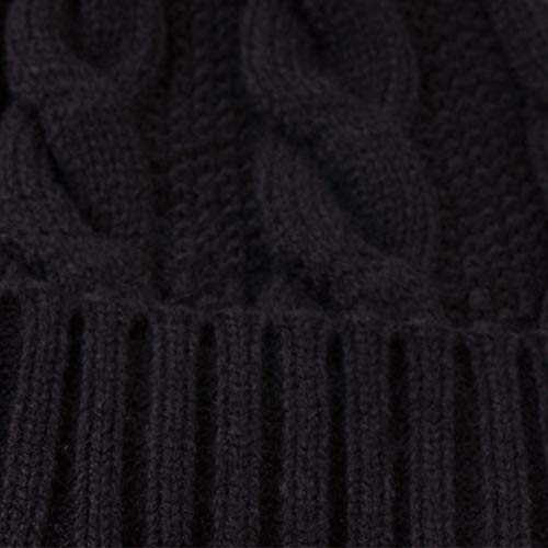 Mütze Herren Schwarz, B Ware Wintermütze Herren Damen Warm Fleece Strickmützen Merinowolle Männer Fleecemütze Winter Beanie Haube Mütze Weich Sportmütze Atmungsaktiv von Mobanna