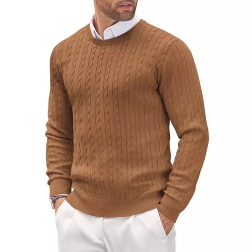 Norweger Pullover Herren, Strick Pulli Für Herren Ohne Kapuze Winter Warm Sweatshirt - Sweater Halloween Winterpullover Basic Strickpullover Feinstrick Sweaters Casual Langarmshirts XXL von Mobanna