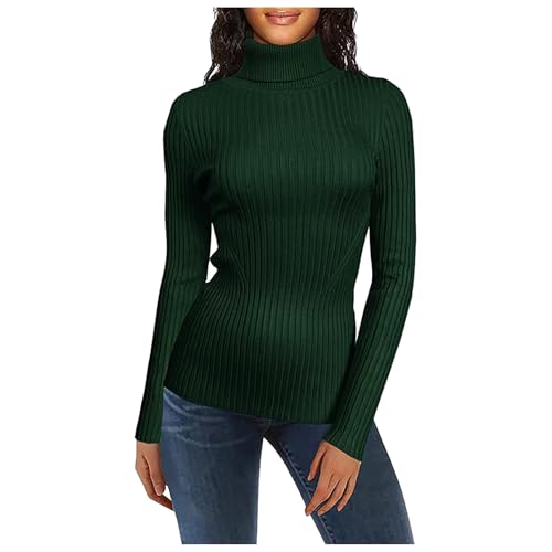 Oversize Pullover Damen, Strickpulli Damen Winterpullover Damen Langarm Turtleneck Strickpullover Damenpulli Winter Oberteil Rollkragen Pullover Stricken Pulli Grobstrickpullover von Mobanna