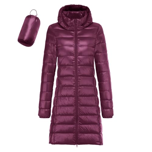 Puffer Jacke Damen Lang, Damen Daunenmantel Steppjacke Damen Lang Leicht Steppmantel Warme Winterjacke Outdoor Winter Weiche Elegant Wintermantel Mantel Leichte Casual Kuschelig von Mobanna