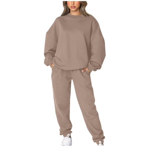 Zweiteiler Damen Winter Flanell Schlafanzug Damen Kuschelig Lang Pyjama Weich Frauen Langarm Schlafanzug Loungewear Nachtwäsche Warm Homewear Set von Mobanna