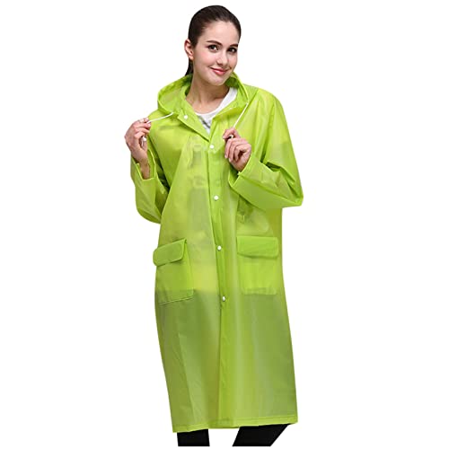 Regencape Fahrrad Damen, Regencape Damen Faltbar Wasserdicht Regenponcho - Regenparka Wandern Leichte Regenkleidung Dünne Poncho Regen Regenjacke Windbreaker Grün XL von Mobanna