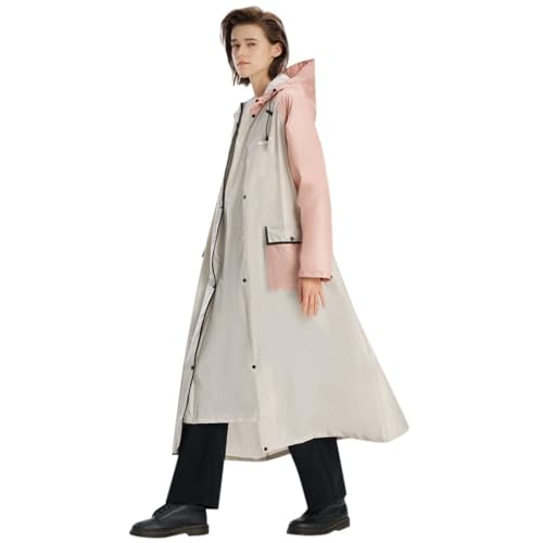 Regenkleidung Fahrrad Damen, Regencape Damen Wasserdicht Faltbar Regenponcho - Raincoat Dünne Wandern Regenjacke Erwachsene Regenparka Regenkleidung Herren Festival Rosa M von Mobanna