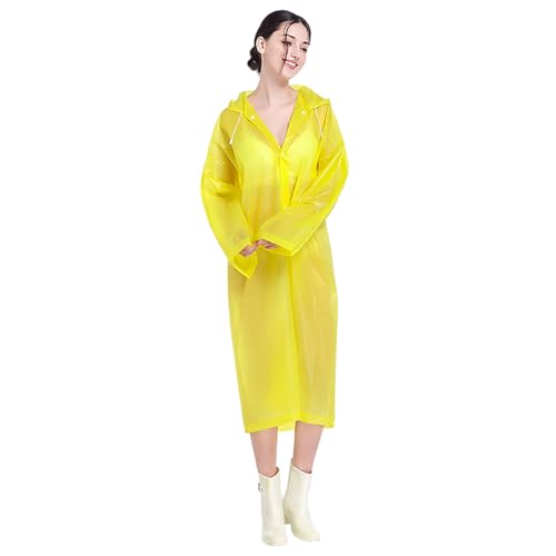 Regenponcho Mit Ärmeln, Regencape Damen Wasserdicht Faltbar Regenmantel - Raincoat Wiederverwendbar Fahrrad Regenkleidung Dünne Regenparka Regenjacke Regenponcho Gelb Einheitsgröße von Mobanna