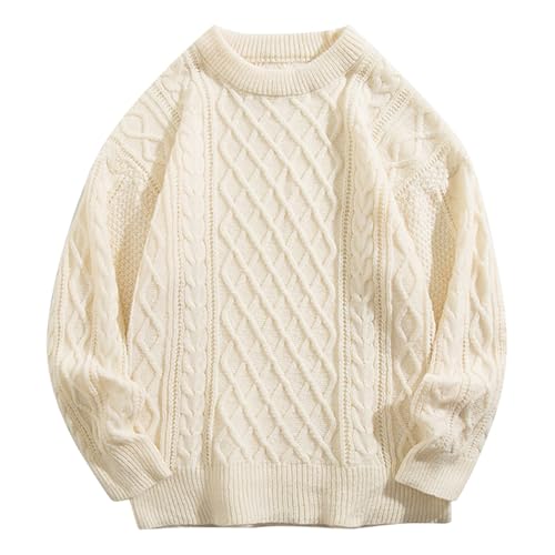 Retourenkauf, Strick Pullover Für Herren Rundhals Ohne Kapuze Sweatshirt - Vintage Clothes Norweger Strickpullover Feinstrick Winterpullover Sweater Männer Basic Warmer XXL von Mobanna