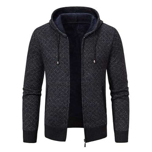 Retourenkauf, Strickjacke Herren Wolle Strickjacke Herren Mit Reissverschluss Sakko Trachtenjacke - Jacke Oktoberfest Männer Casual Kapuzenjacke Fleecejacke Zipper Sweatshirt von Mobanna