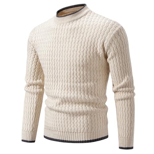 Retourenkauf, Sweatshirt Für Herren Winter Warm Rundhals Ohne Kapuze Strick Pulli - Casual Strickpulli Männer Grobstrick Locker Winterpullover Luftig Sweater Longsleeve M von Mobanna