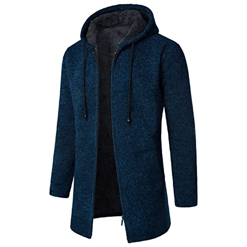 Retourenkauf Angebote, Strickjacke Herren Grau Strickjacke Herren Winter Sakko Trachtenjacke - Wintermantel Stehkragen Fleecejacke Outdoor Casual Kapuzenjacke Zipper Sweatshirt Jacke von Mobanna