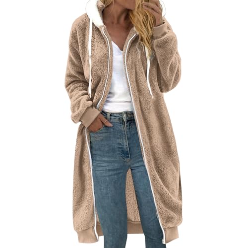 Retourenware, Blitzangebote Teddyfleece Jacke Damen Winter Gefüttert Sherpa Winterjacke Teddy Fleecejacke Wintermantel Winter-Herbst Kapuzenpullover Mit Kapuze von Mobanna