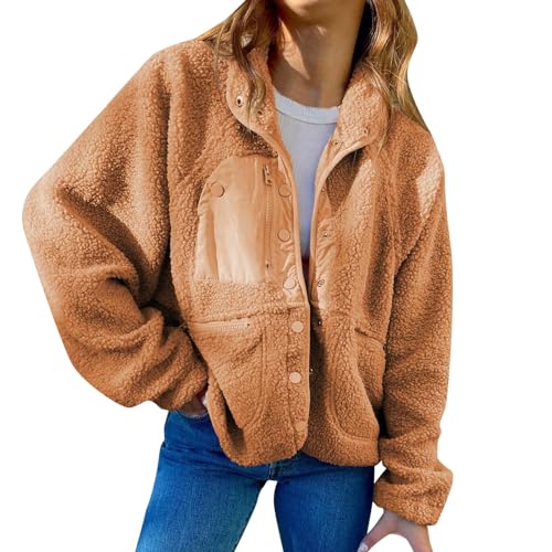 Retourenware, Cordjacke Damen Gefüttert Teddyfleece Jacke Damen Winter Flauschig Langarm Sweatjacke Dicke Winterjacke Kapuzenjacke Sweatshirt Hoodie Fleecejacke Mit Kapuze von Mobanna