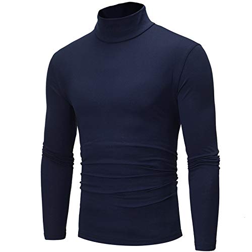 Rollkragen Pullover Herren Schwarzer Turtleneck Rollkragenshirt - Langarm Longsleeve Rollkragenpullover Slim Fit Langarmshirts Rollkragen Pullover Baumwolle Dünn Sweatshirt Elastisch Einfarbig von Mobanna