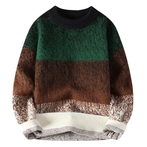 Sale Angebote, Strick Pulli Für Herren Rundhals Winter Warm Sweatshirt - Knitted Winterpullover Strickpullover Freizeitpullover Klassischer Langarmshirt Sweater Slim Fit L von Mobanna