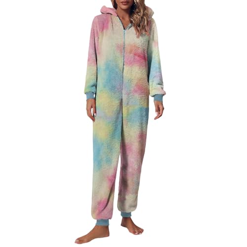 Schlafanzug Winter Damen, Flanell Schlafanzug Damen Pyjama Damen Lang Fleece Schlafanzug Warm Damenschlafanzug Langarm Kuschelanzug Homewear Set Flauschig Freizeitanzug Pjs Nachtwäsche von Mobanna