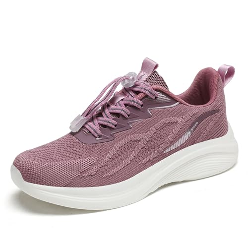 Slip In Sneaker Damen, Hallenschuhe Damen Atmungsaktive Mit Heller Sohle Turnschuhe - Sneaker Gym Leicht Schlupfschuhe Sportschuhe Atmungsaktiv Sneakers Outdoor Fitness Jogging Rosa von Mobanna