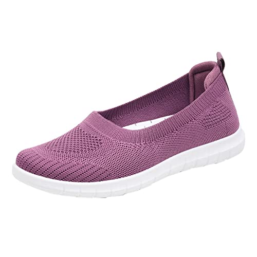 Sommerschuhe Herren Leicht, Laufschuhe Damen Bequeme Mit Heller Sohle Joggingschuhe - Schlupfschuhe Fitnessstudio Gym Atmungsaktiv Turnschuhe Schnürer Sportschuhe Sneaker Für Herren Lila von Mobanna