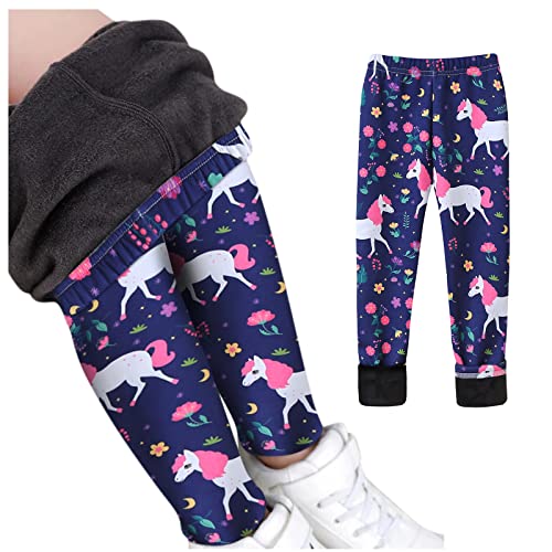 Sporthose Mädchen, Thermohose Kinder Mädchen Winter Lang Thermoleggings - Gymnastikhose Sporthose Sportleggings Fleece Gefütterte Leggings Winterhose Warme Hose Kuschel Hosen Marineblau 120 von Mobanna