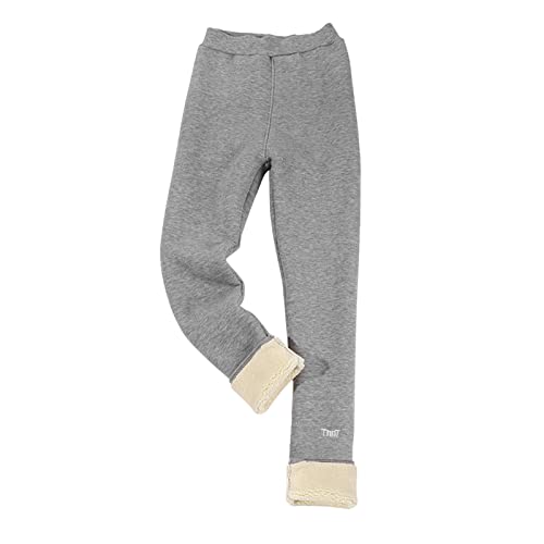 Sporthose Mädchen, Thermoleggings Mädchen Gefütterte Winter Thermohose Kinder - Sporthose Lang Sportleggings Sportleggins Thermo Leggings Warme Dicke Lange Elastische Outdoor Grau 130 von Mobanna