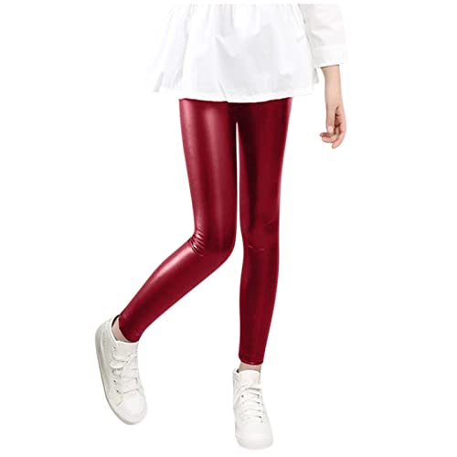 Sportkleidung Mädchen, Thermoleggings Mädchen Gefütterte Lang Thermohose Kinder - Turnhose Thermo Leggings Gymnastikhose Sportleggings Winter Warme Dicke Lange Elastische Outdoor Rot 120 von Mobanna