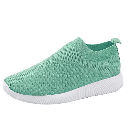 Sportschuhe Damen Fitnessstudio, Laufschuhe Damen Bequeme Leicht Turnschuhe - Damen-Laufschuhe Breite Füße Schuhe Unisex Joggingschuhe Walkingschuhe Atmungsaktives rutschfeste Gummisohle Mintgrün von Mobanna