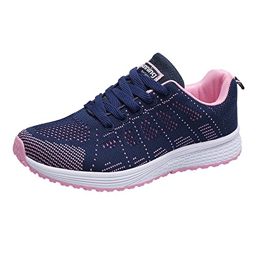 Sportschuhe Damen Fitnessstudio, Sportschuhe Damen Atmungsaktive Leicht Turnschuhe - Hallenschuhe Bequeme Arbeitsschuhe Fitnessschuhe Laufschuhe Atmungsaktiv Schnürer Sneaker Für Herren Dark Blue von Mobanna