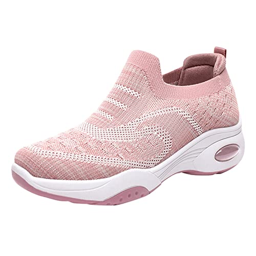 Sportschuhe Damen Fitnessstudio, Walkingschuhe Damen Bequeme Leicht Turnschuhe - Schlupfschuhe Freizeitschuhe Sneaker Fitness Sneakers Fitnessschuhe Tennisschuhe Damenschuhe Wanderschuhe Rosa von Mobanna