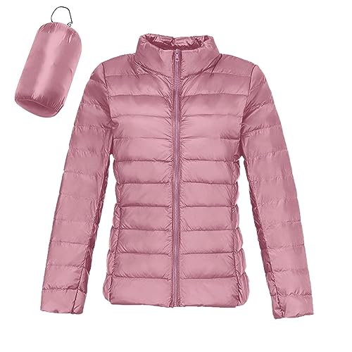 Steppmantel Damen Leicht, Steppjacke Damen Kurz Packable Daunenjacken - Ultraleichte Puffer Jacke Ohne Kapuze Dünne Übergangsjacke Warme Winter Steppmantel Casual Outdoor Pufferjacke von Mobanna