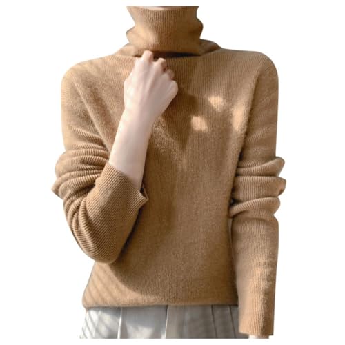 Strickpullover Damen Winter, Dicker Rollkragenpullover Rollkragenpullover Damen Winter Turtleneck Strickpullover Strick Oberteil Pulli Rollkragen Pullover Stricken Grobstrickpullover Langarm von Mobanna