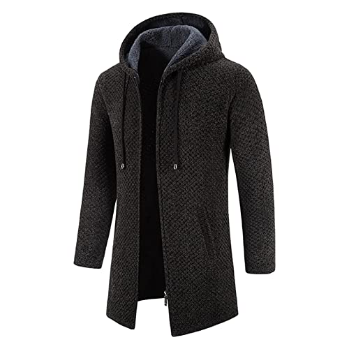 Tagesangebote Heute, Herren Jacken Übergang Strickjacke Herren Winter Sakko Trachtenjacke - Arbeitsjacke Kurzmantel Outdoor Casual Kapuzenjacke Fleecejacke Zipper Sweatshirt Jacke von Mobanna