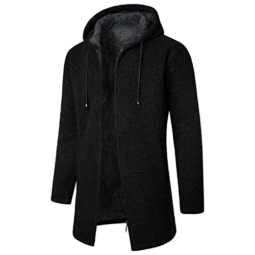 Tagesangebote Heute, Trachtenstrickjacke Herren Strickjacke Herren Winter Sakko Trachtenjacke - Wintermantel Stehkragen Fleecejacke Outdoor Casual Kapuzenjacke Zipper Sweatshirt Jacke von Mobanna