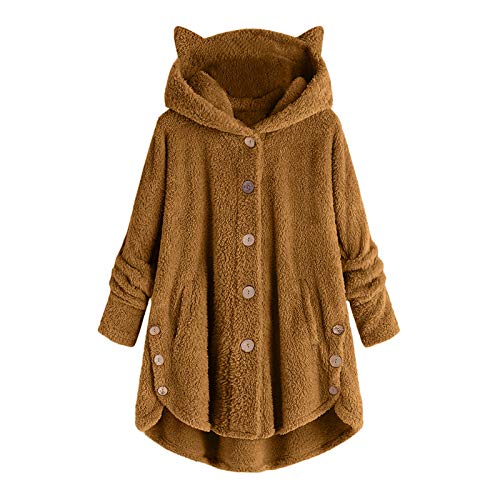 Teddy Jacke Dame, Retourenware Teddyjacke Damen Flauschig Gefüttert Fleecejacke Zipper Elegant Übergangsjacke Outdoorjacke Winter-Herbst Kapuzenpullover Mit Kapuze von Mobanna